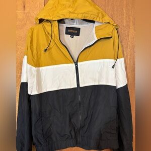 Ambiance Yellow, White, and Black Windbreaker